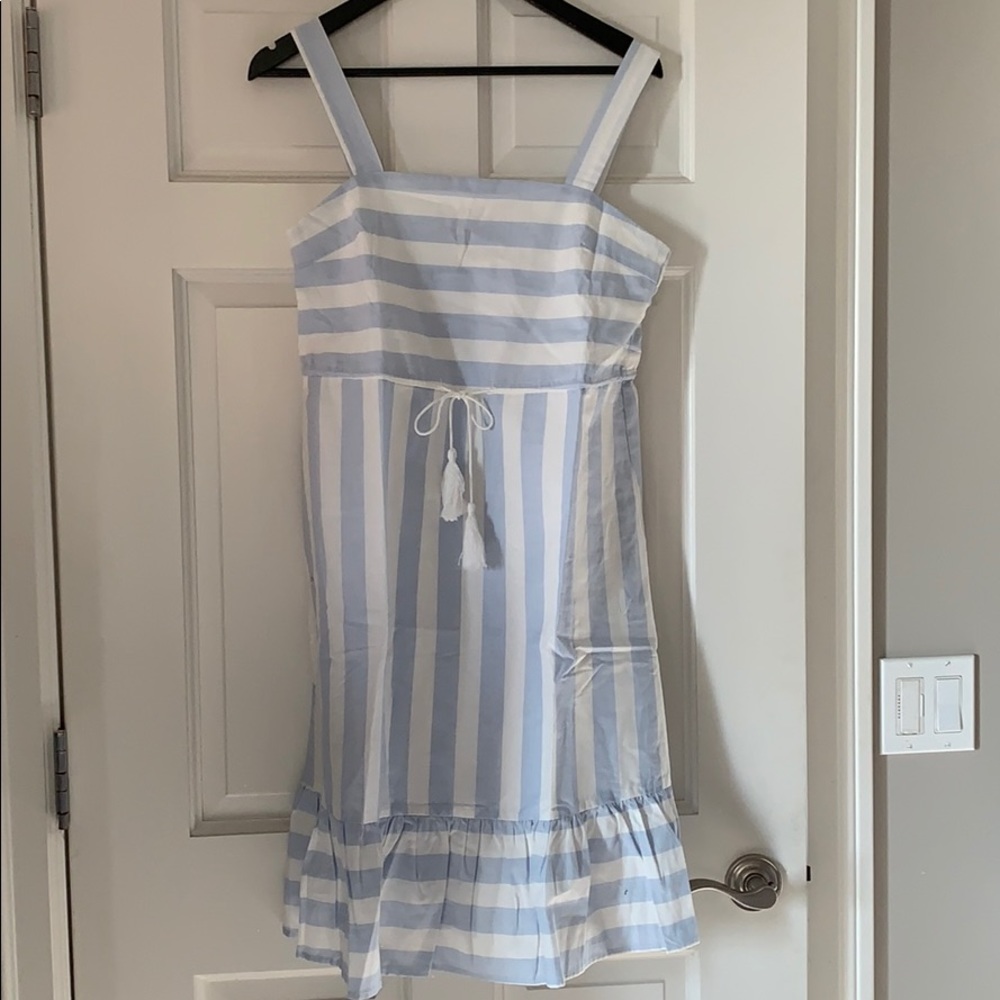 Blue and white stripped dress